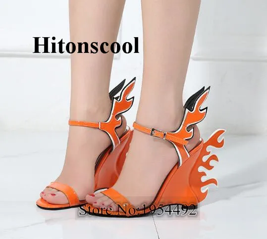 Novelty Flame-pattern Gladiator Sandals Women Ankle Strap High Heels Open Toes Candy Color Summer Fire-shaped Sandas
Novelty Flame-pattern Gladiator Sandals Women Ankle Strap High Heels Open Toes Candy Color Summer Fire-shaped Sandas