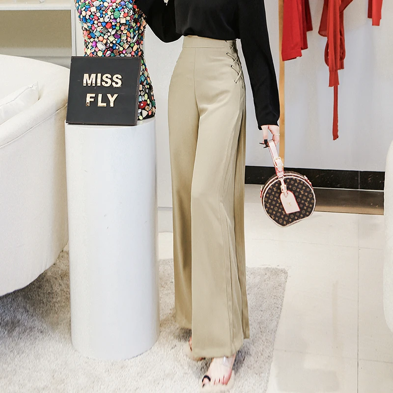 Autumn women's elegant new straight long pants Women's high waist casual pants Office Lady OL trousers wild loose wide leg pants
Autumn women's elegant new straight long pants Women's high waist casual pants Office Lady OL trousers wild loose wide leg pants