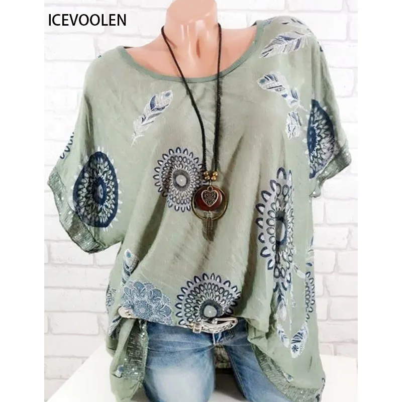 women blouses Print large size shirt ladies shirt fashion casual shirt round neck short-sleeved shirt women
women blouses Print large size shirt ladies shirt fashion casual shirt round neck short-sleeved shirt women