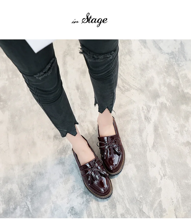 Slip On PU Women Loafers Fashion England Summer Women Flats Non-slip Retro Heels Casual Wedge Ladies Leather shoes New VT215 (12)