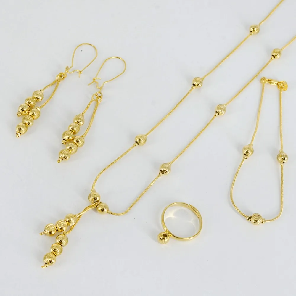 Anniyo Small Beads Necklace Bracelet Earrings Ring for Women/Girls,Fashion Charms Ball Jewelry Gold Color #055502
Anniyo Small Beads Necklace Bracelet Earrings Ring for Women/Girls,Fashion Charms Ball Jewelry Gold Color #055502