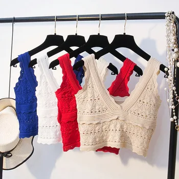 2019 Women Hollow Out Crop Top Sexy V-neck Camis Female Knitted Short Slim Tank Tops
2019 Women Hollow Out Crop Top Sexy V-neck Camis Female Knitted Short Slim Tank Tops