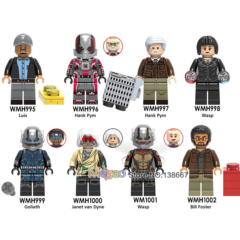 Marvel Super hero Antman the Wasp Luis Hank Pym Bill Foster Goliath Model Building Blocks gift Toys for Children
Marvel Super hero Antman the Wasp Luis Hank Pym Bill Foster Goliath Model Building Blocks gift Toys for Children