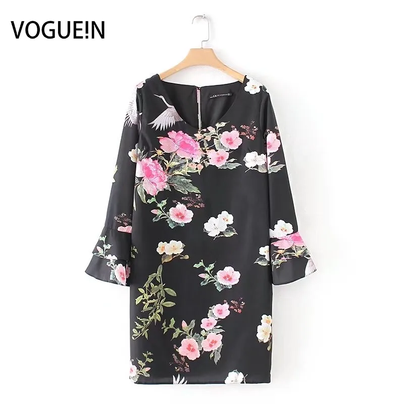 VOGUEIN New Womens Casual Floral Crane Print V-Neck Trumpet Sleeve Mini Dress Wholesale
VOGUEIN New Womens Casual Floral Crane Print V-Neck Trumpet Sleeve Mini Dress Wholesale