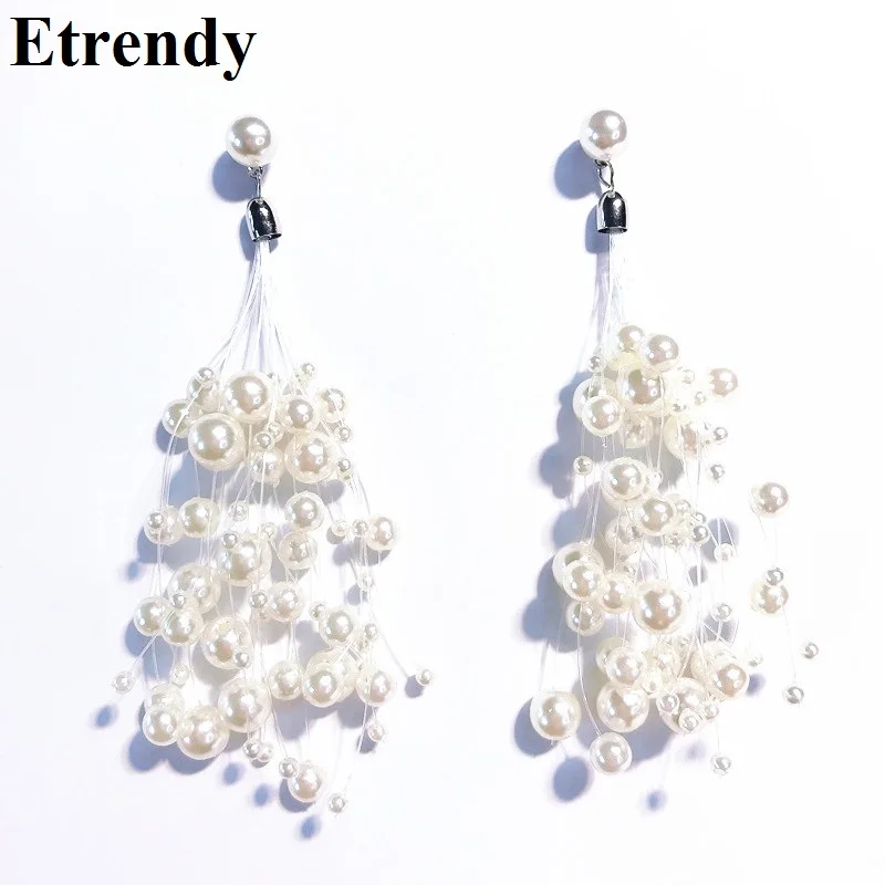 Korean Handmade Big Simulated Pearl Beads Long Drop Earrings For Women 2019 Wedding Party Fashion Jewelry Wholesale Bijoux
Korean Handmade Big Simulated Pearl Beads Long Drop Earrings For Women 2019 Wedding Party Fashion Jewelry Wholesale Bijoux