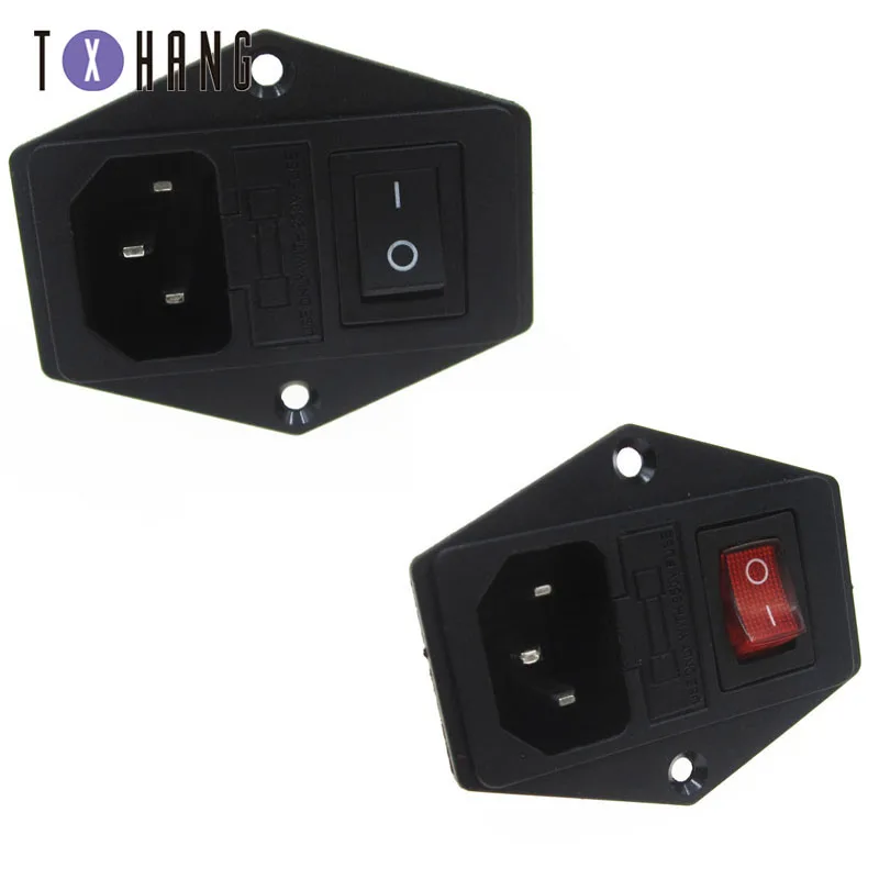 3 in 1 Black Red AC 250V 10A 3 Terminal Power Socket with Fuse Holder With Rocker Switch
3 in 1 Black Red AC 250V 10A 3 Terminal Power Socket with Fuse Holder With Rocker Switch