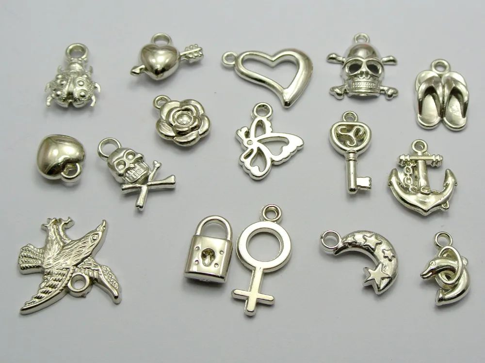 100 Assorted Silver Tone Metallic Acrylic Charm Pendants Dolphin Flower Key Anchor ect
100 Assorted Silver Tone Metallic Acrylic Charm Pendants Dolphin Flower Key Anchor ect