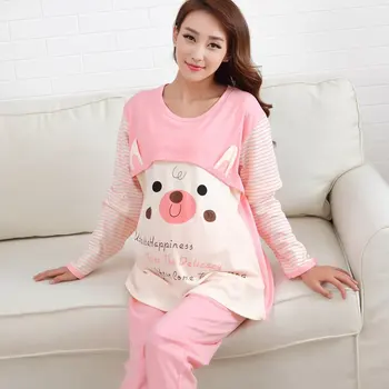 Women Nursing Nightgown Cartoon Long Sleeve Maternity Nightwear Tops Pants 2 Pieces Nursing Pajamas Pregnancy Sleepwear
Women Nursing Nightgown Cartoon Long Sleeve Maternity Nightwear Tops Pants 2 Pieces Nursing Pajamas Pregnancy Sleepwear