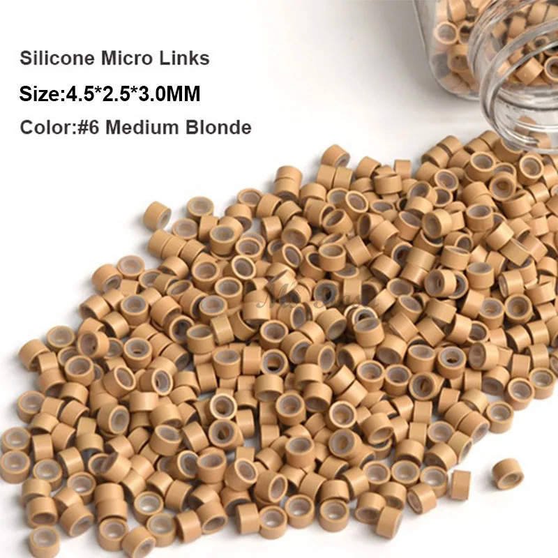 Silicone Micro Ring For Hair Extensions 4.5*2.5*3.0MM 1000Pcs/Bottle #6 Medium Blonde Microring With Silicon Beaded Dreadlocks
Silicone Micro Ring For Hair Extensions 4.5*2.5*3.0MM 1000Pcs/Bottle #6 Medium Blonde Microring With Silicon Beaded Dreadlocks
