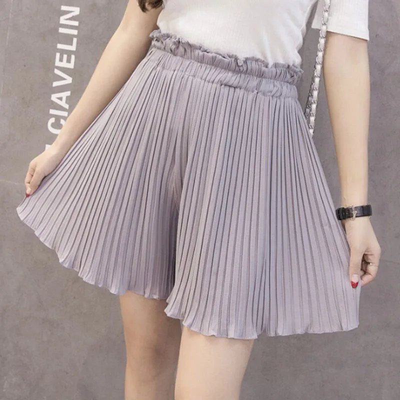 Pleated Shorts Women High Waist Wide Leg Skirt Shorts 2019 Summer Korean Loose Casual Female Chiffon Short Pants Large Size
Pleated Shorts Women High Waist Wide Leg Skirt Shorts 2019 Summer Korean Loose Casual Female Chiffon Short Pants Large Size