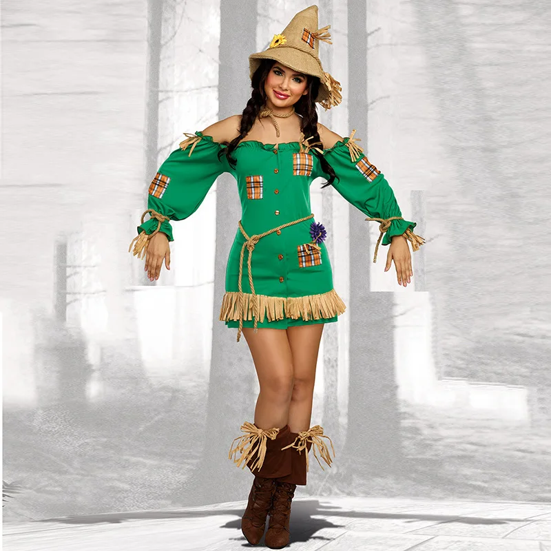 Wizard of OZ Scarecrow Costume Cosplay Adult Women Halloween Role Playing Costume Female Carnival Fancy Party Dress Up Outfit
Wizard of OZ Scarecrow Costume Cosplay Adult Women Halloween Role Playing Costume Female Carnival Fancy Party Dress Up Outfit