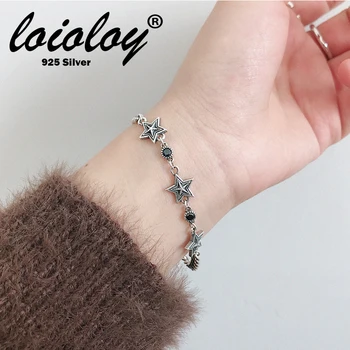Loioloy Retro Female Three Charm Stars Thick Chain 925 Sterling Silver Bracelet Exquisite Party Fine Silver Jewelery
Loioloy Retro Female Three Charm Stars Thick Chain 925 Sterling Silver Bracelet Exquisite Party Fine Silver Jewelery
