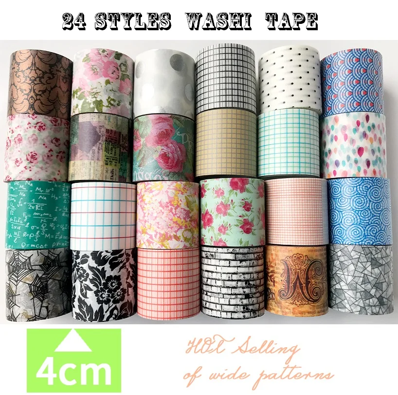 24 Styles Basics Flowers/Wall/Checks/Point/Lace/ Japanese Washi Tape Decorative Adhesive DIY Masking Paper Tape Stickers Label
24 Styles Basics Flowers/Wall/Checks/Point/Lace/ Japanese Washi Tape Decorative Adhesive DIY Masking Paper Tape Stickers Label