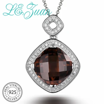 L&zuan 11.46ct Natural Smoky Quartz Pendant 925 Sterling Silver Necklace Brown Stone Checkerboard Cut Luxury Pendant For Women
L&zuan 11.46ct Natural Smoky Quartz Pendant 925 Sterling Silver Necklace Brown Stone Checkerboard Cut Luxury Pendant For Women