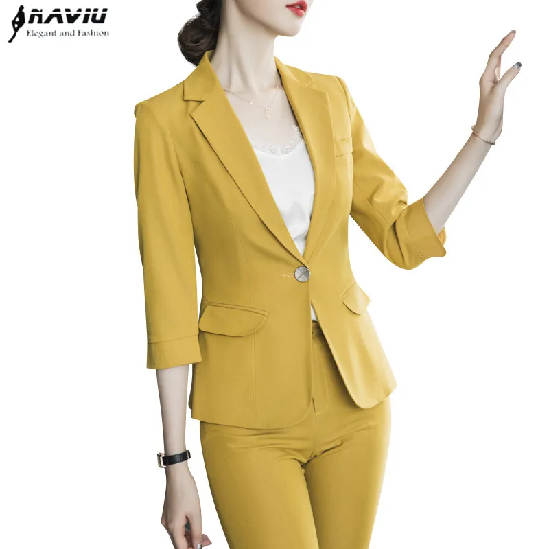 Naviu high quality 2 piece set women pant suits for female 2019 summer Korean style office suits formal workwear
Naviu high quality 2 piece set women pant suits for female 2019 summer Korean style office suits formal workwear