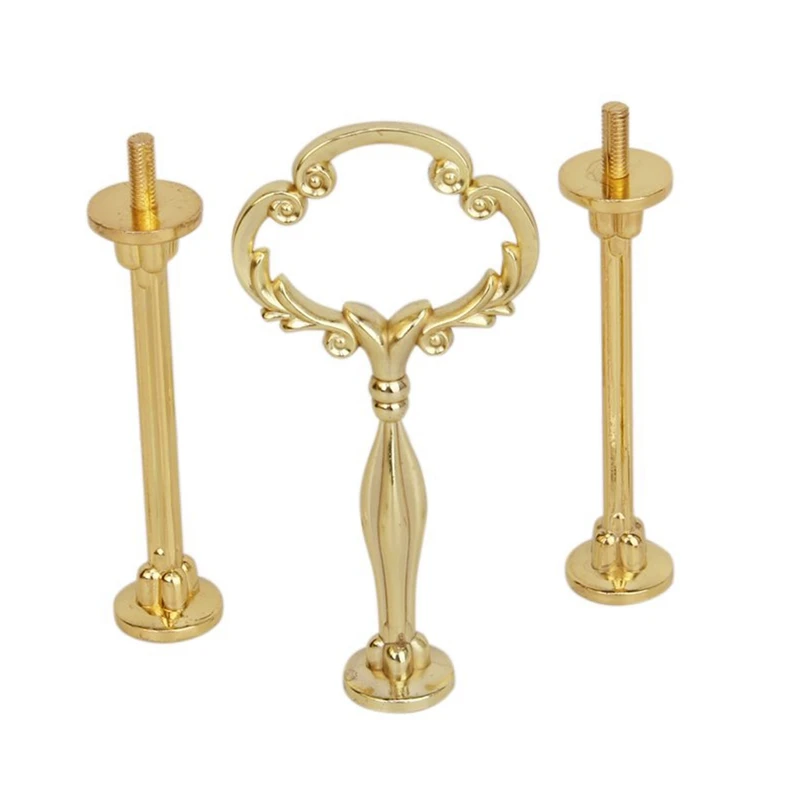 3 Tier Floral Cupcake Plate Cake Stand Fitting Handle (Golden) |
