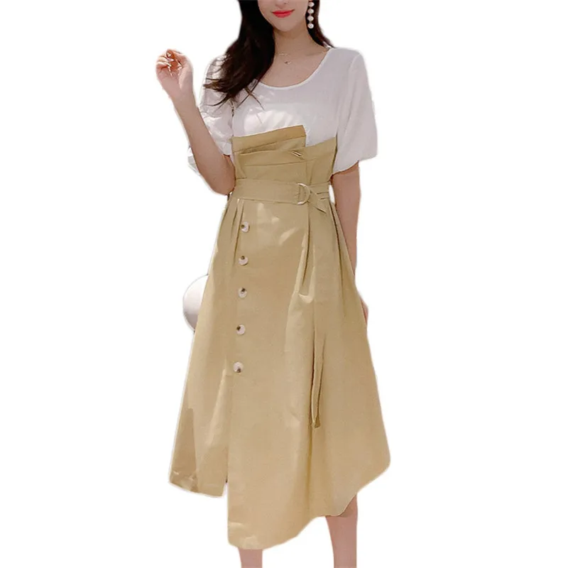 Bandage Fashion Women Patchwork Dress 2019 Lady O-neck High Waist Summer Dress New French Dress Long Irregular Kadin Elbise f448
Bandage Fashion Women Patchwork Dress 2019 Lady O-neck High Waist Summer Dress New French Dress Long Irregular Kadin Elbise f448