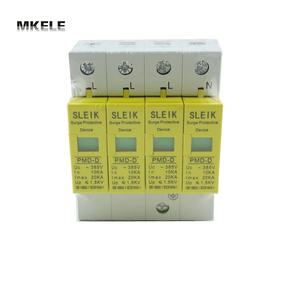 385VAC SPD 4P 10KA-20KA Din Rail House Surge Protector Protective Low-voltage Arrester Device
385VAC SPD 4P 10KA-20KA Din Rail House Surge Protector Protective Low-voltage Arrester Device