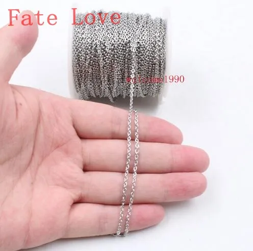 Fate Love 20meter Lot Stainless Steel 1.5mm 2mm 2.3mm 3mm Strong Women Link Chain Jewelry Finding / Marking Chain DIY
Fate Love 20meter Lot Stainless Steel 1.5mm 2mm 2.3mm 3mm Strong Women Link Chain Jewelry Finding / Marking Chain DIY