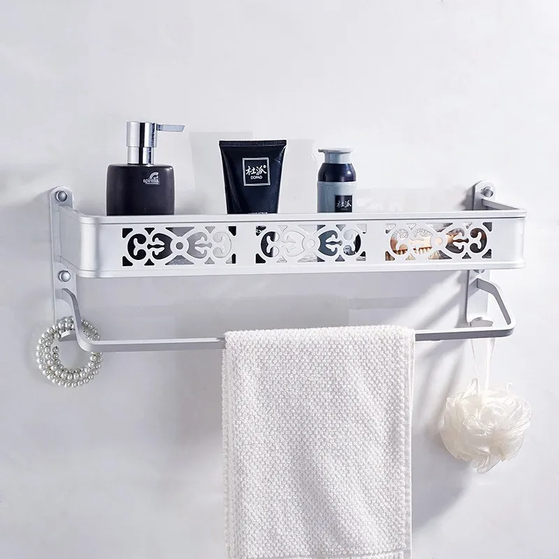 Carved silver or gold towel rack space aluminum bathroom single layer, double racks antique bathroom storage basket
Carved silver or gold towel rack space aluminum bathroom single layer, double racks antique bathroom storage basket