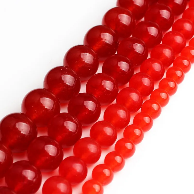 

Natural A+ Red Chalcedony Stone Round Loose Beads for Jewelry Making 6 8 10 12mm Diy Bead Bracelet Necklace Jewellery 15 Inch
