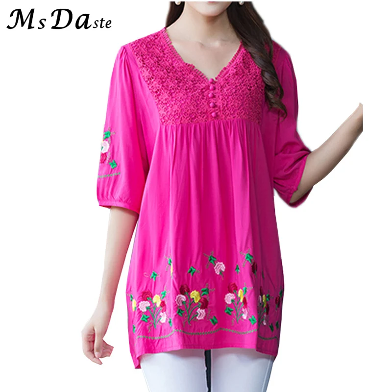 Summer Blouses for Women 2018 Vintage Cotton Linen Floral Embroidery Large Size Ladies Shirts and Tops Loose Woman Top Blusas
Summer Blouses for Women 2018 Vintage Cotton Linen Floral Embroidery Large Size Ladies Shirts and Tops Loose Woman Top Blusas