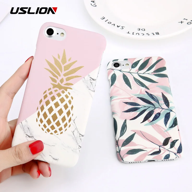 USLION Flower Leaf Print Phone Case For iPhone 7 Plus XR XS Max Pineapple Marble Hard PC Cover Letter Case For iPhone X 8 6 Plus
USLION Flower Leaf Print Phone Case For iPhone 7 Plus XR XS Max Pineapple Marble Hard PC Cover Letter Case For iPhone X 8 6 Plus