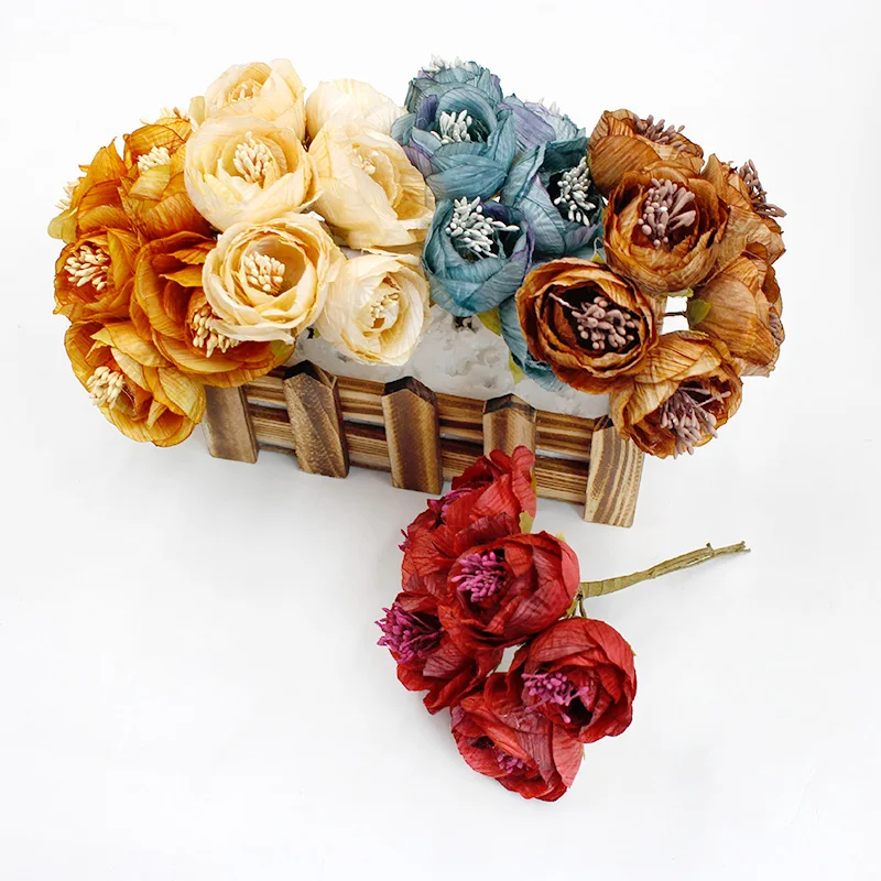 New 6pcs/lot Artificial Flower Stamen Rose Bouquet Wedding Home Party Decoration DIY Garland Scrapbook Craft Fake Flower
New 6pcs/lot Artificial Flower Stamen Rose Bouquet Wedding Home Party Decoration DIY Garland Scrapbook Craft Fake Flower