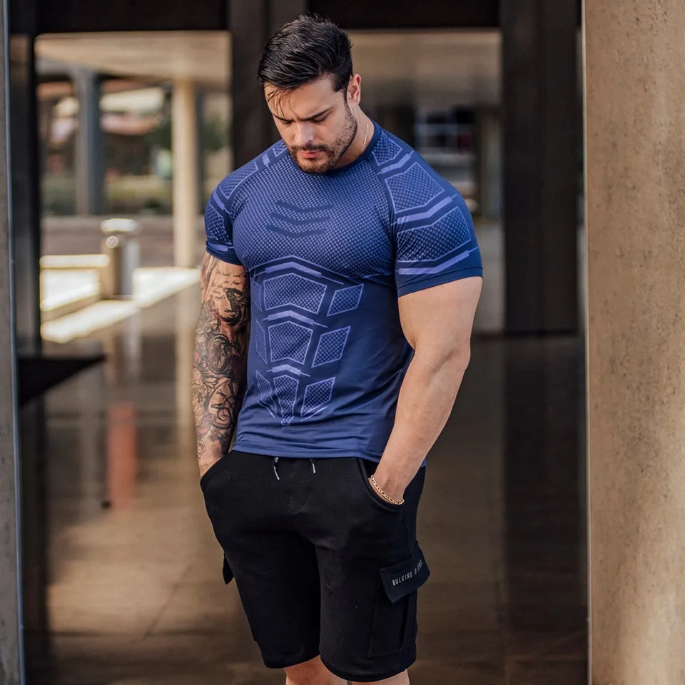 2019 GYM Sport Running Men T shirt Fitness Slim High Elasticity Breathable Quick Dry Bodybuilding Tight Mens Tshirt Men Tee Tops
2019 GYM Sport Running Men T shirt Fitness Slim High Elasticity Breathable Quick Dry Bodybuilding Tight Mens Tshirt Men Tee Tops