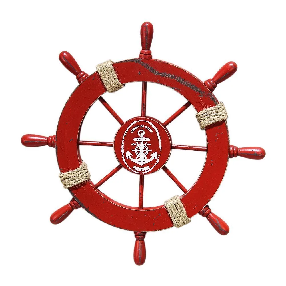 Mediterranean Nautical Wooden Boat Ship Steering Wheel/Handcrafted Wooden Ship Wheel Pirate Decor Wall Door Hanging Ornament Pla
Mediterranean Nautical Wooden Boat Ship Steering Wheel/Handcrafted Wooden Ship Wheel Pirate Decor Wall Door Hanging Ornament Pla