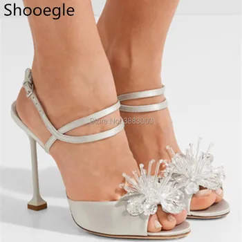 Fashion Summer Crystal Flower cross strap open toe women sandals 10 CM thin high heel buckle strap pumps for wedding pasty
Fashion Summer Crystal Flower cross strap open toe women sandals 10 CM thin high heel buckle strap pumps for wedding pasty