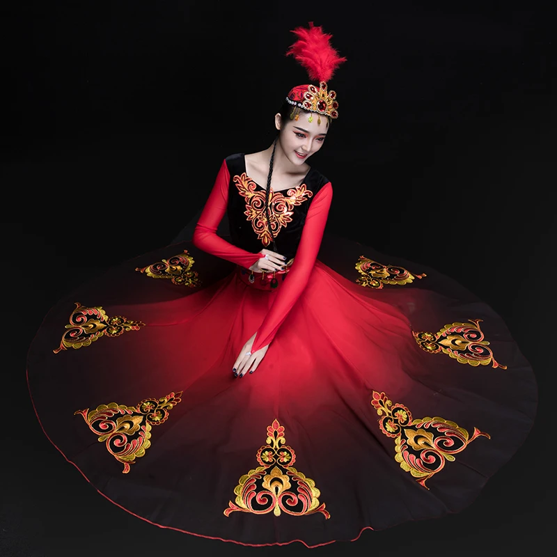 Muslim dance dress Xinjiang Dance Costume Female Uygur Performance Costume Chinese traditional costumes Chinese folk dance
Muslim dance dress Xinjiang Dance Costume Female Uygur Performance Costume Chinese traditional costumes Chinese folk dance