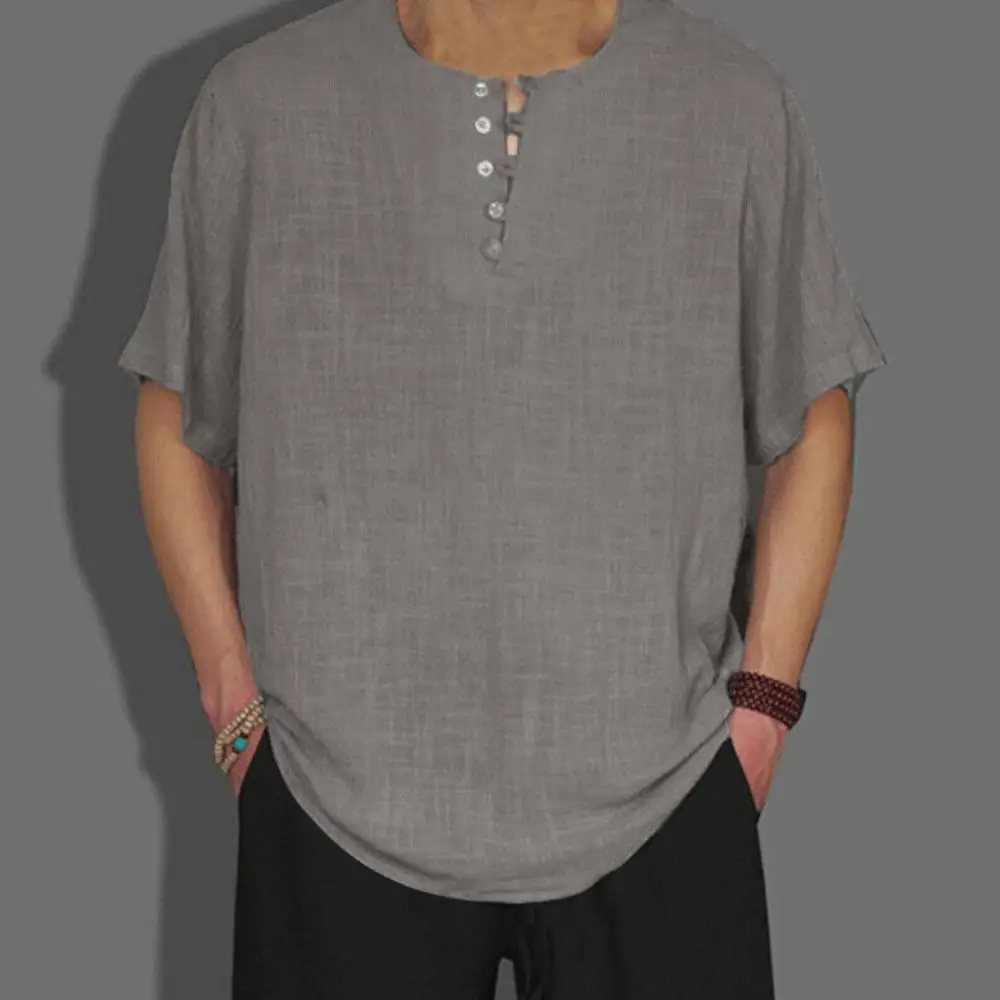 Men's Baggy Cotton Linen Solid Color Short Sleeve Retro T Shirts Tops Blouse Hip hop Street breathable loose Homme shirt
Men's Baggy Cotton Linen Solid Color Short Sleeve Retro T Shirts Tops Blouse Hip hop Street breathable loose Homme shirt