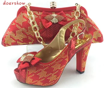 doershow Italian fashion women shoe and bag set with applique italian shoe with matching bag set for party in RED color!HJY1-31 
doershow Italian fashion women shoe and bag set with applique italian shoe with matching bag set for party in RED color!HJY1-31