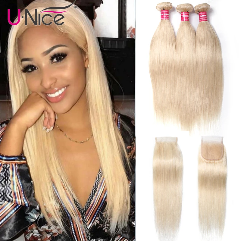 Unice Hair 613 Blonde Bundles With Closure Brazilian Remy Straight Human Hair 3 Bundles With Closure 100% Remy Human Hair
Unice Hair 613 Blonde Bundles With Closure Brazilian Remy Straight Human Hair 3 Bundles With Closure 100% Remy Human Hair