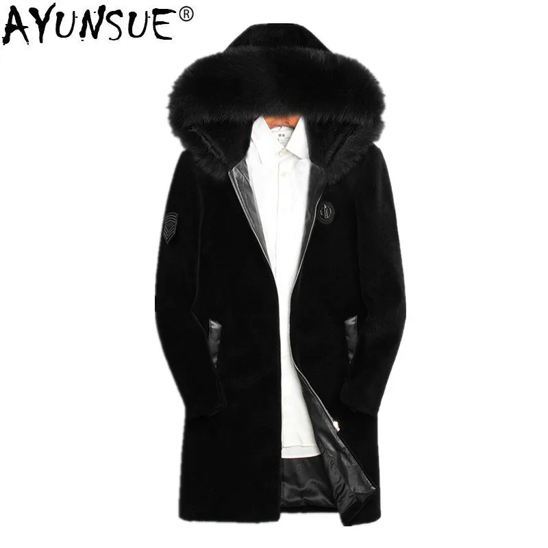 AYUNSUE Winter Jacket Men Real Sheep Shearing Fur Coat Real Fox Fur Collar Jackets Mens Natural Wool Fur Coats LSY070079 MY730
AYUNSUE Winter Jacket Men Real Sheep Shearing Fur Coat Real Fox Fur Collar Jackets Mens Natural Wool Fur Coats LSY070079 MY730