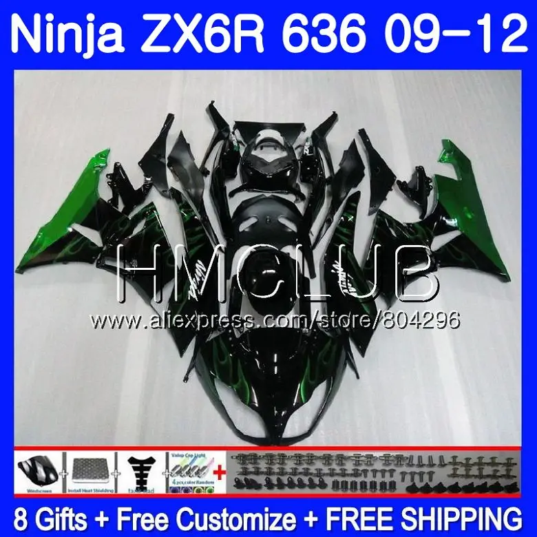 Green flames Body For KAWASAKI NINJA ZX636 ZX-6R ZX6R 09 10 11 12 15HM.20 ZX 636 600CC ZX-636 ZX 6R 2009 2010 2011 2012 Fairing
Green flames Body For KAWASAKI NINJA ZX636 ZX-6R ZX6R 09 10 11 12 15HM.20 ZX 636 600CC ZX-636 ZX 6R 2009 2010 2011 2012 Fairing