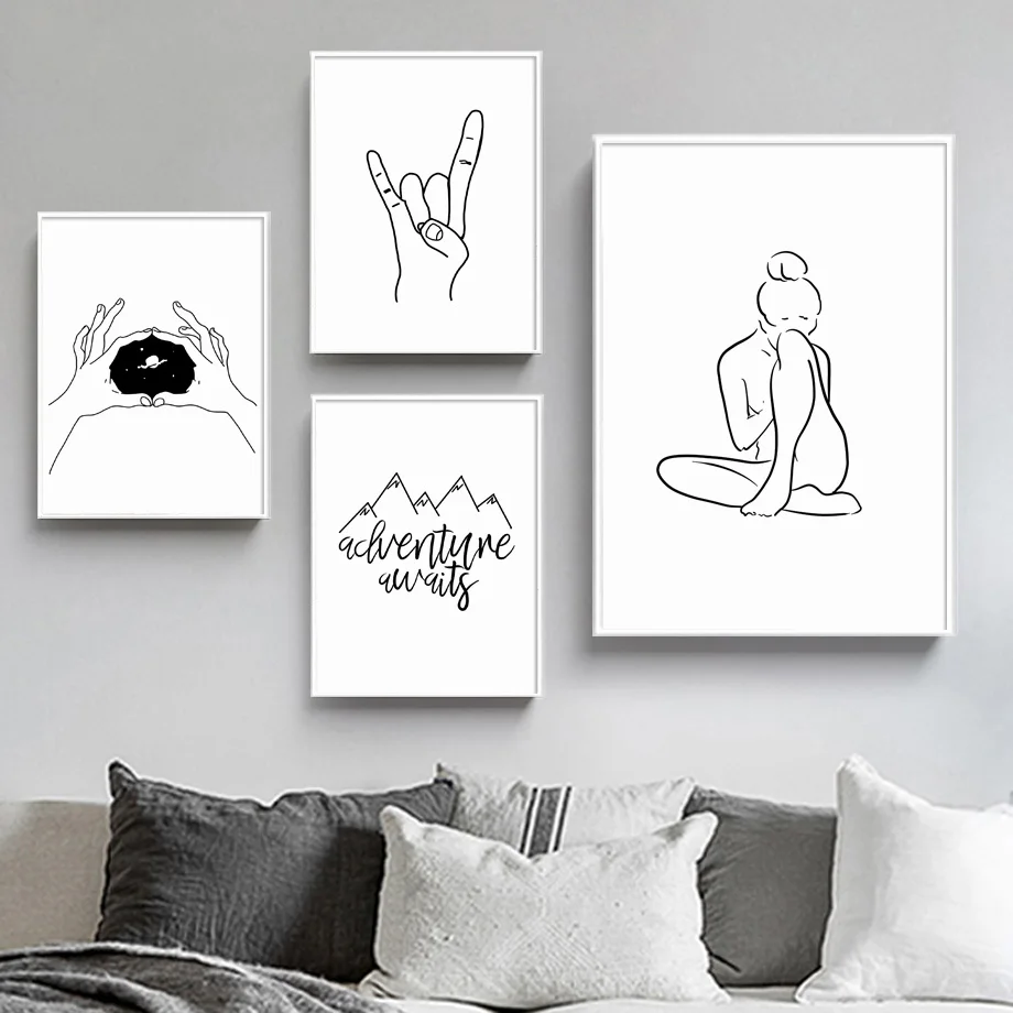 Minimalism line Finger Girl Pop Art Print Canvas Painting Nordic Black White Poster Wall Painting Living Room Decoration Picture
Minimalism line Finger Girl Pop Art Print Canvas Painting Nordic Black White Poster Wall Painting Living Room Decoration Picture