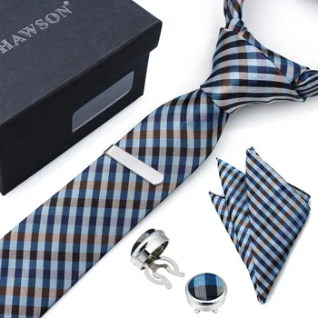 HAWSON Colorful Striped Men Necktie Set with Pocket Square Tie Clip Button Cover CuffLink for Birthday Business Boyfriend's Gift
HAWSON Colorful Striped Men Necktie Set with Pocket Square Tie Clip Button Cover CuffLink for Birthday Business Boyfriend's Gift