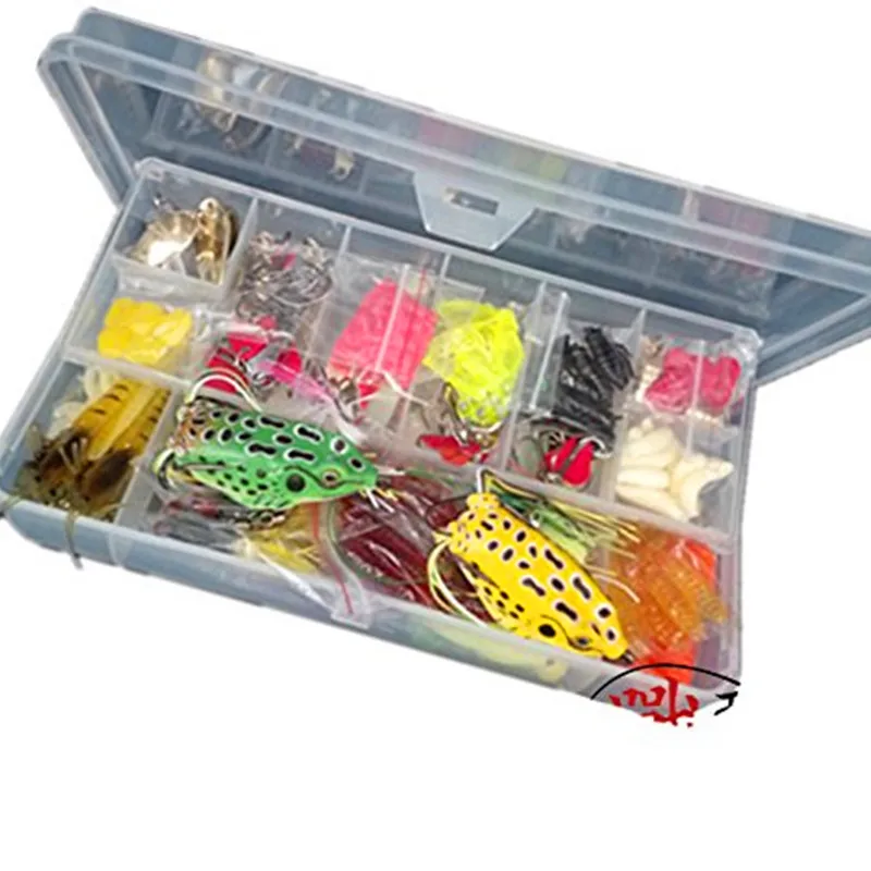 Fishing Lure Set Kit with Tackle Box Fishing Spoon Lures Bait Weights Tackle 139/Box