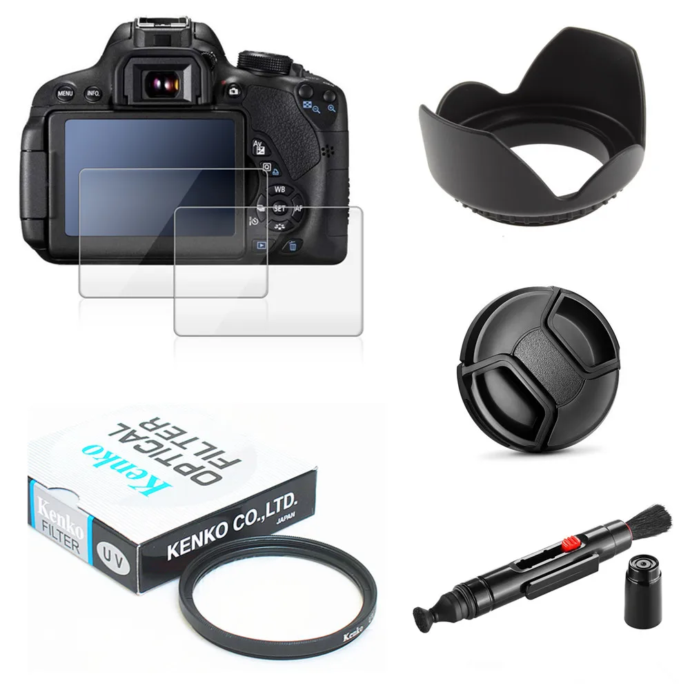 

55mm UV Filter + HB-N106 Lens Hood + Cap + Pen + Glass LCD Screen Protector for Nikon D3400 D3500 D5600 D7500 AF-P DX 18-55mm