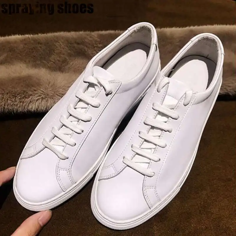 2019 Genuine Leather White Casual Shoes Women Sneakers Lace Up Platform Basic Board Shoes Men Woman Tennis Shoes Big Size 11
2019 Genuine Leather White Casual Shoes Women Sneakers Lace Up Platform Basic Board Shoes Men Woman Tennis Shoes Big Size 11