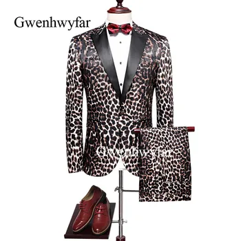 Gwenhwyfar Peak Lapel Men Leopard Print Fashion Leisure Blazer Pants 2019 Masculino Slim Fit Suits For Men Singer Costume Homme
Gwenhwyfar Peak Lapel Men Leopard Print Fashion Leisure Blazer Pants 2019 Masculino Slim Fit Suits For Men Singer Costume Homme