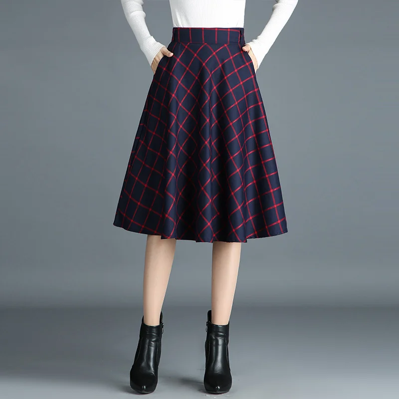 Autumn Spring Elastic Waist Pleated Skirts Womens Elegant Grid Pattern Vintage Scottish Style Skater Skirts Female Plaid Skirt
Autumn Spring Elastic Waist Pleated Skirts Womens Elegant Grid Pattern Vintage Scottish Style Skater Skirts Female Plaid Skirt