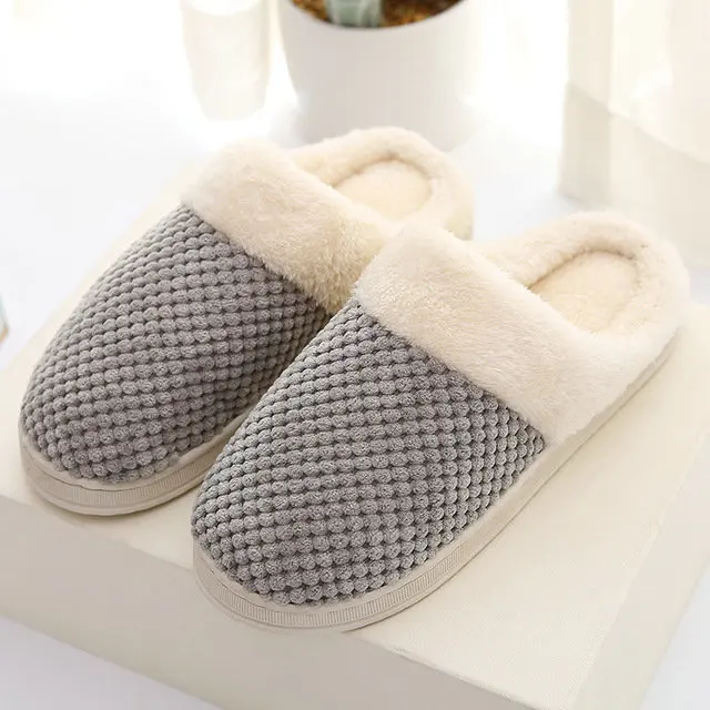 Women's Comfort Coral Fleece Memory Foam Slippers Plush Lining Slip-on Clog House Shoes for Indoor & Outdoor Use (15)