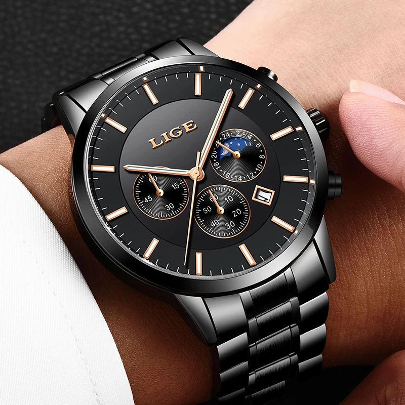 LIGE Men Watches Top Brand Luxury Stainless Steel Business Quartz Watch Men Sport Waterproof Military Watch Relogio Masculino
LIGE Men Watches Top Brand Luxury Stainless Steel Business Quartz Watch Men Sport Waterproof Military Watch Relogio Masculino