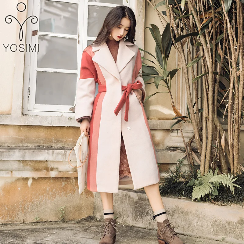 YOSIMI 2018 Autumn Winter Maxi Elegant Wool Long Women Coat Female Wollen Coat Women Casual Wide-waistrd Belt Turn-down Collar
YOSIMI 2018 Autumn Winter Maxi Elegant Wool Long Women Coat Female Wollen Coat Women Casual Wide-waistrd Belt Turn-down Collar