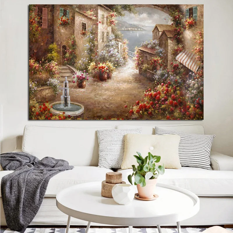 Print Abstract Retro Garden Mediterranean Landscape Oil Painting on Canvas Modern Sofa Poster Art Wall Picture for Living Room
Print Abstract Retro Garden Mediterranean Landscape Oil Painting on Canvas Modern Sofa Poster Art Wall Picture for Living Room