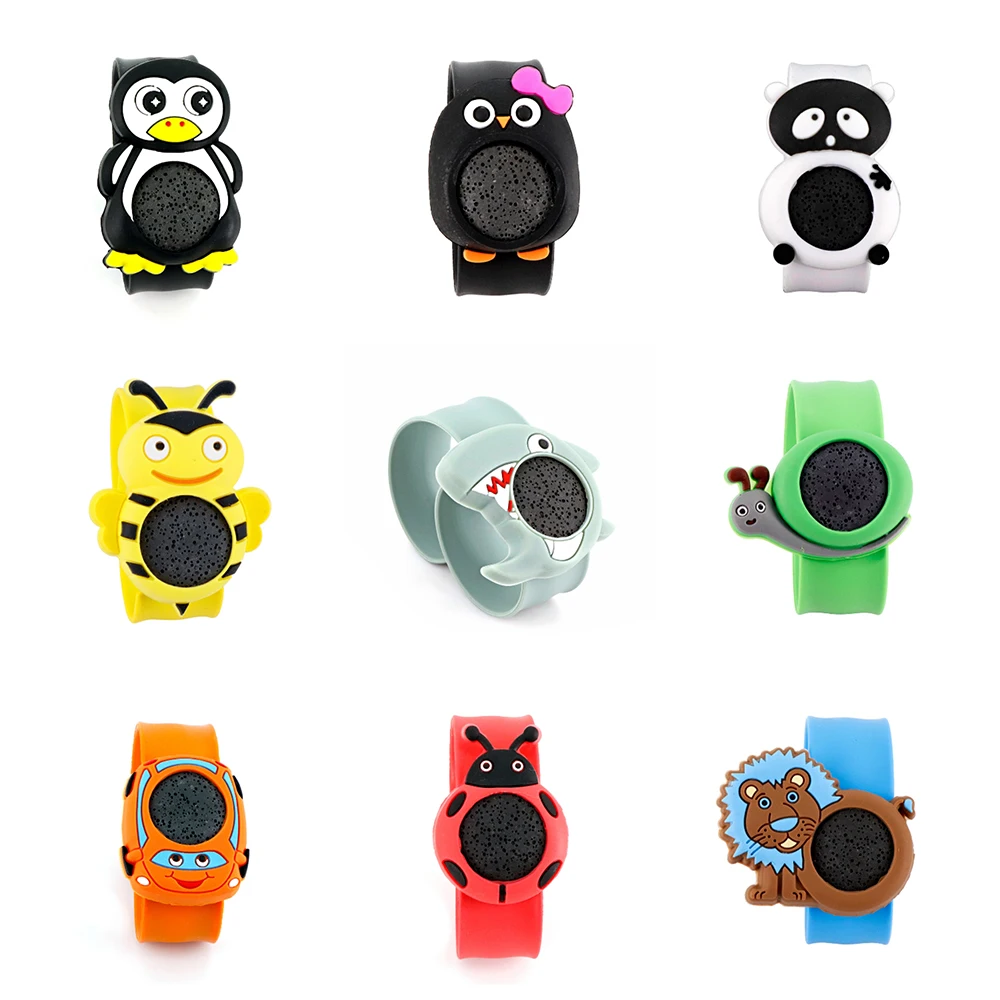 Animal Silicone Slap Bracelet Lava Stone Bangle Kids Wristbands Cartoon Mosquito Repellent Essential Oil Diffuser For Children
Animal Silicone Slap Bracelet Lava Stone Bangle Kids Wristbands Cartoon Mosquito Repellent Essential Oil Diffuser For Children
