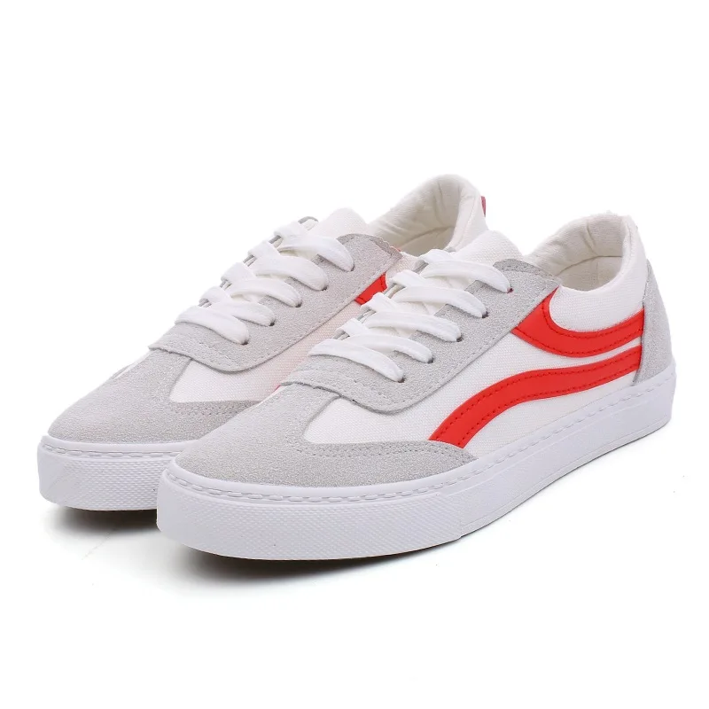 2018 Fashion Women Vulcanized Shoes Summer Sneakers Ladies Lace-up Casual Shoes Breathable Walking Canvas Shoes Women Flat Shoes